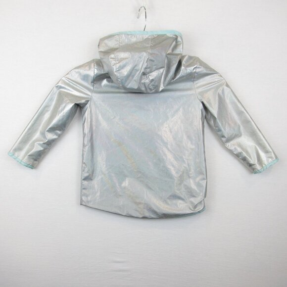 Cat & Jack Size 4t Toddler Girls Iridescent Rain Jacket Lightweight Snap Closure - Picture 5 of 14